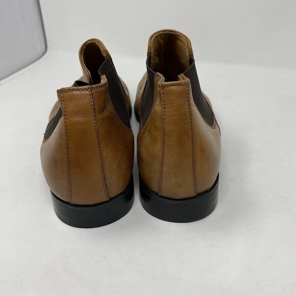 Luca del Forte Mens Chelsea Boots 42 Cognac Brown Leather Italian Dress Ankle main image 6